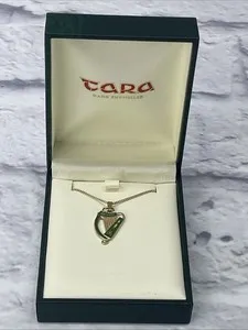 Authentic Gold Plated Harp Design Irish Brooch By Tara - Hand Enameled IN BOX
