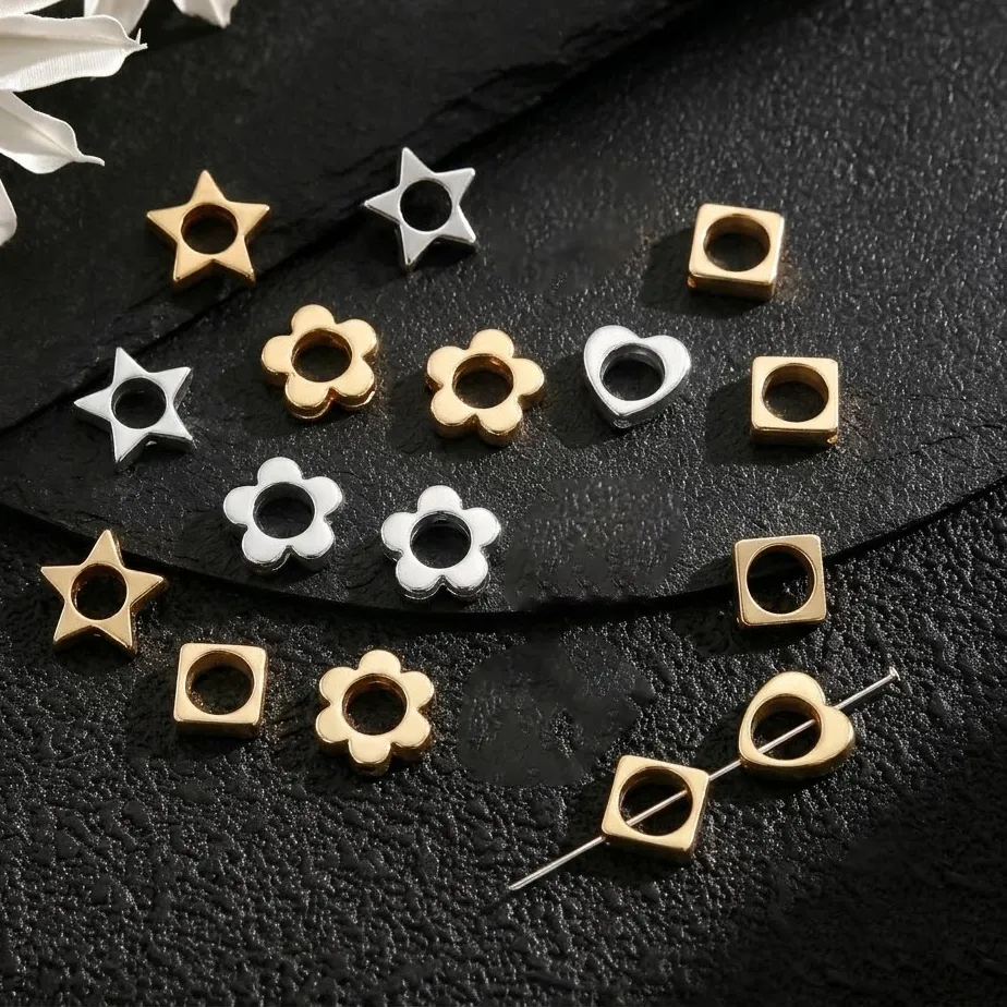 Authentic Celestial Blossom Spacer Beads - Radiant Rhodium Gold Alchemy Charms