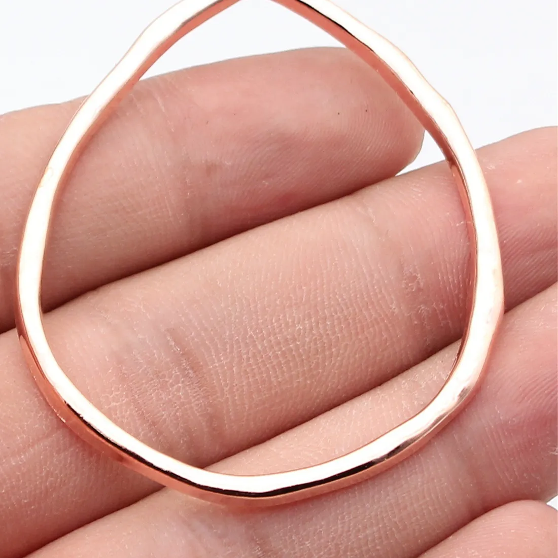 Authentic 4pcs 57x46mm Rose Gold Color Hollowed-Out Teardrop-Shaped Frame Pendant Handmade Jewelry Making Accessories