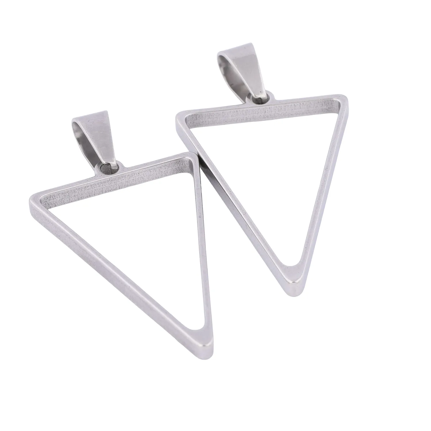 Authentic 10pcs 20x30mm Open Triangle Bezel Charms Stainless Steel Gold Plated Hollow Pendant Frame Blanks For Resin Jewelry Making