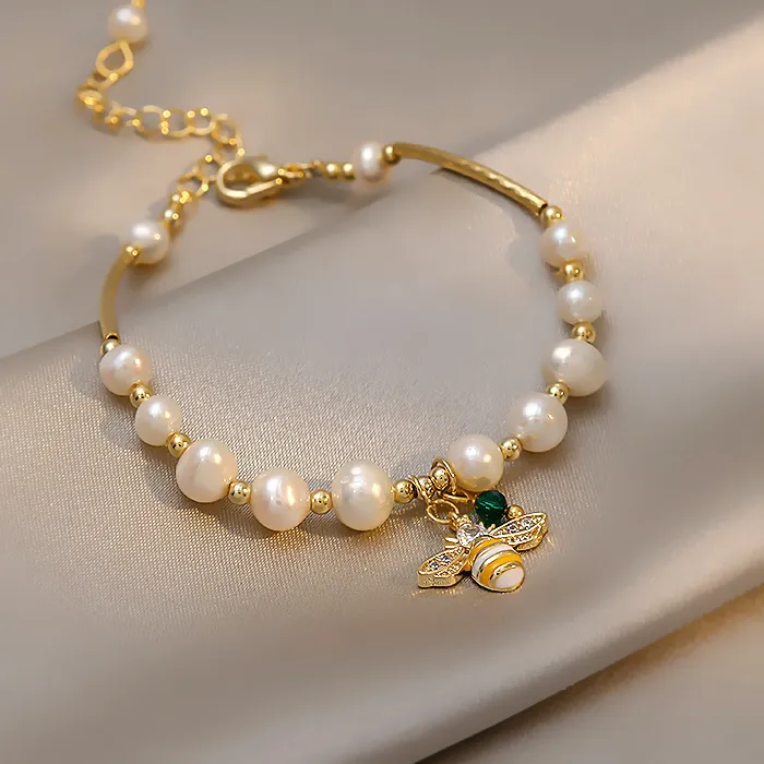 Authentic The Golden Hive Baroque Pearl Sanctuary Bracelet