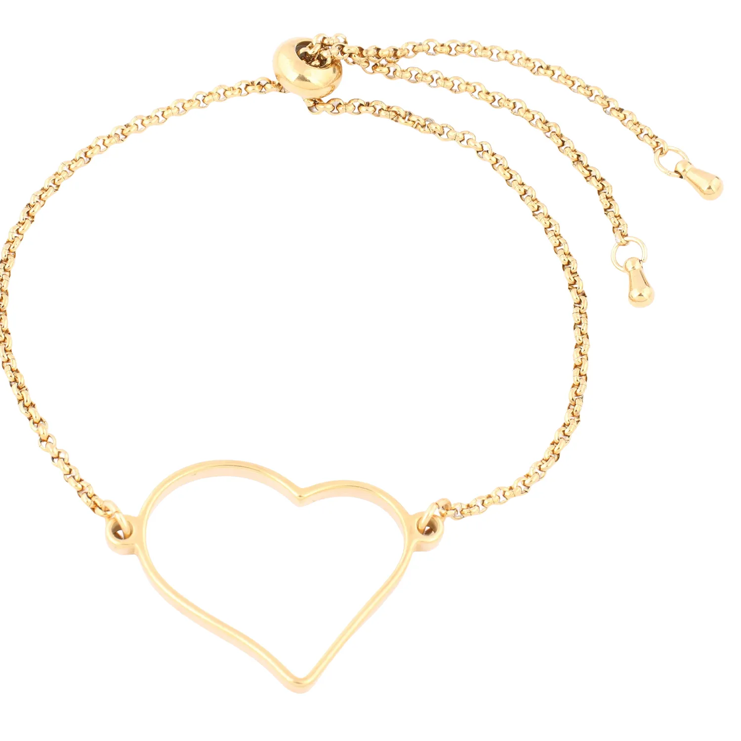 Authentic 3pcs Gold Plated Heart Open Bezel Bracelet Connector Frame Blanks For Resin Jewelry Making Supplies