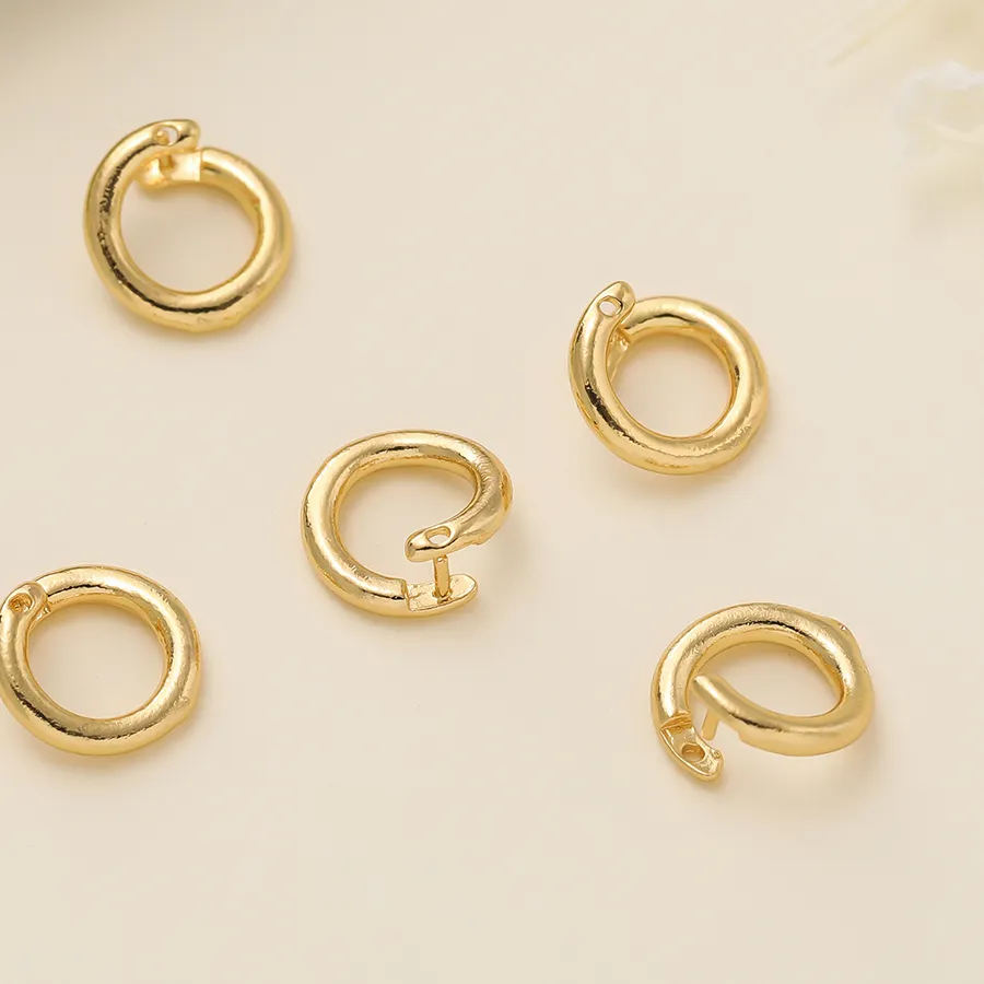 Authentic 10 Sacred Gold-Plated Jump Rings for Mystical Jewelry Creation