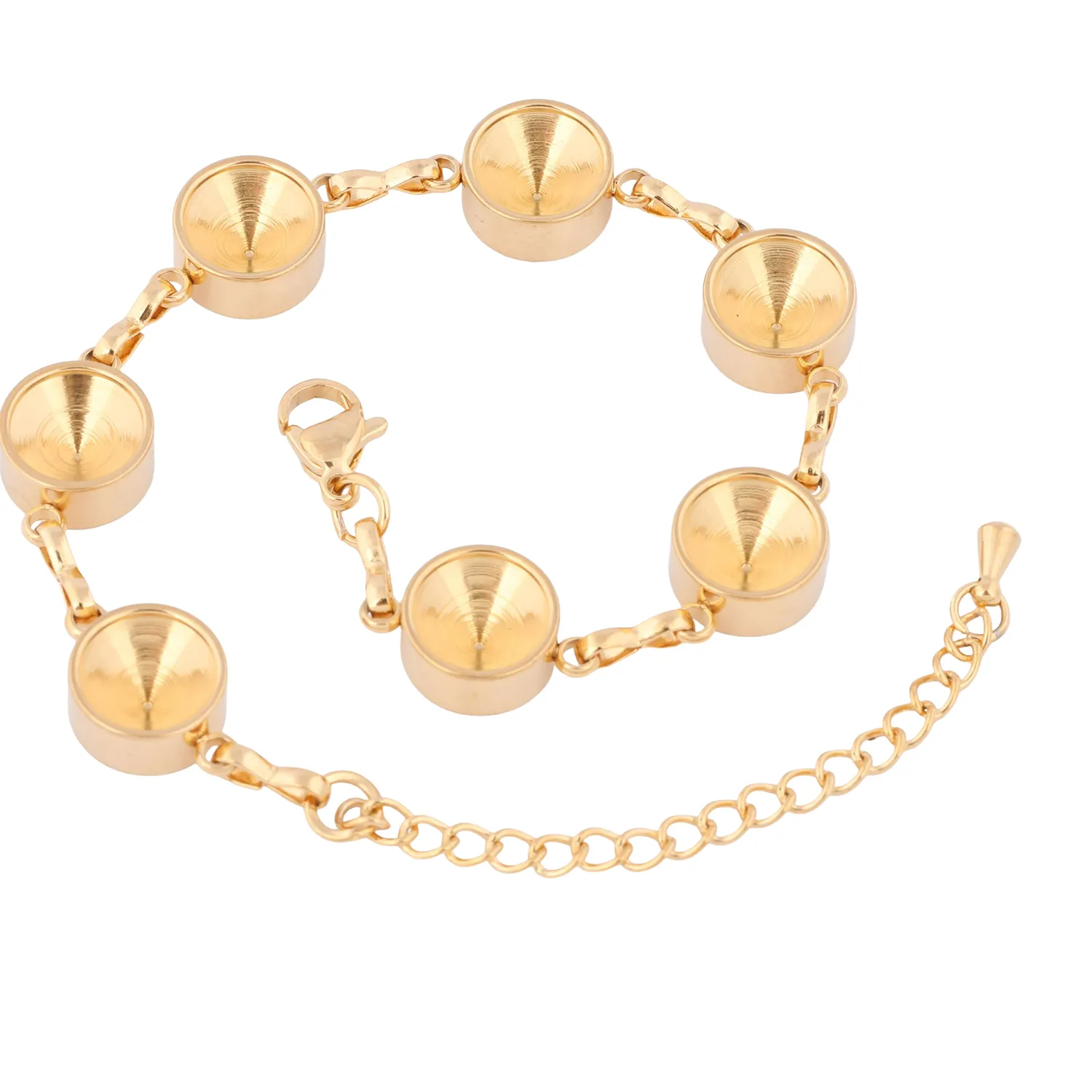 Authentic Alchemical Vessels of Light - Dual Golden Bracelet Basements for Custom Crystal Talismans