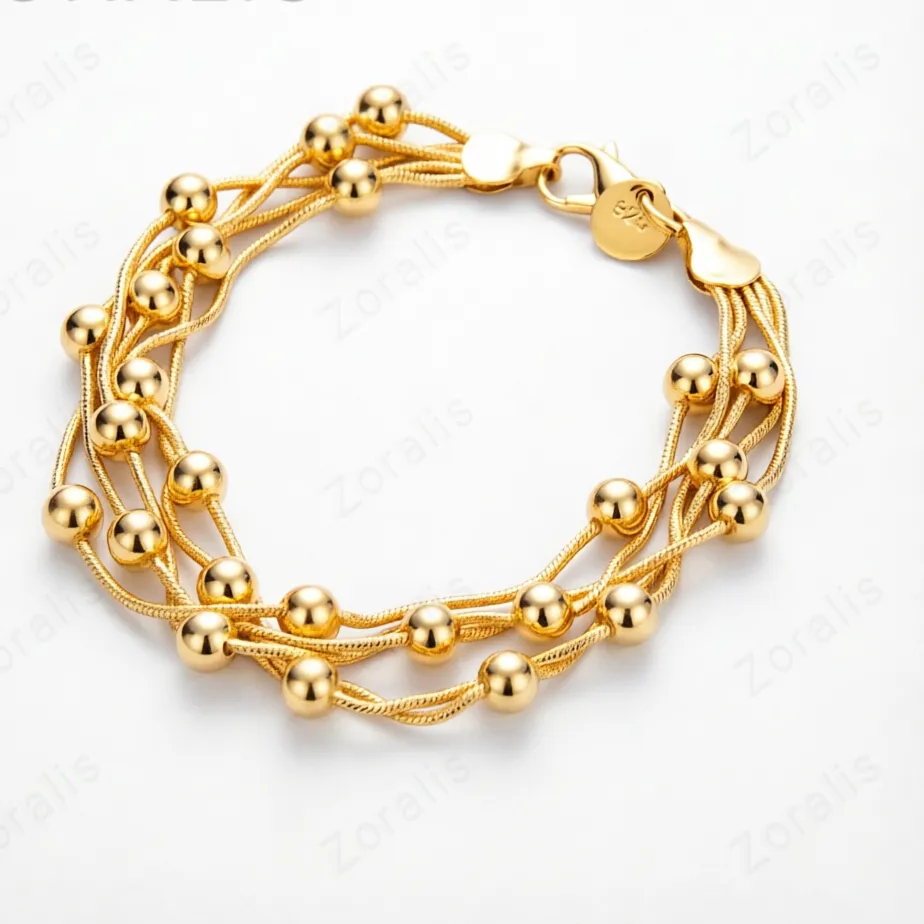 Authentic Wholesale 18K Gold Bracelets 925 Sterling Silver Smooth Bead Bracelet Fine Jewelry Birthday Christmas Gift Party Accessories