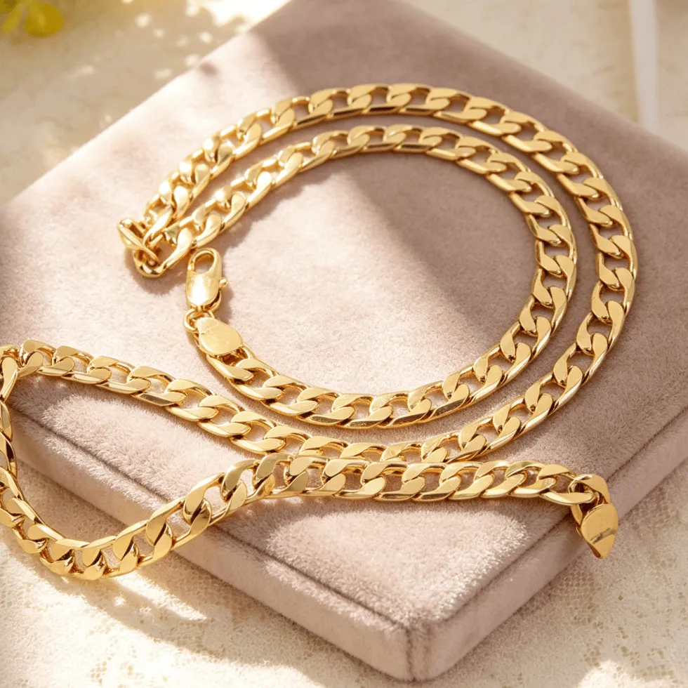 Authentic The Infinite Horizon: 18K Gold Sideways Chain Amulet