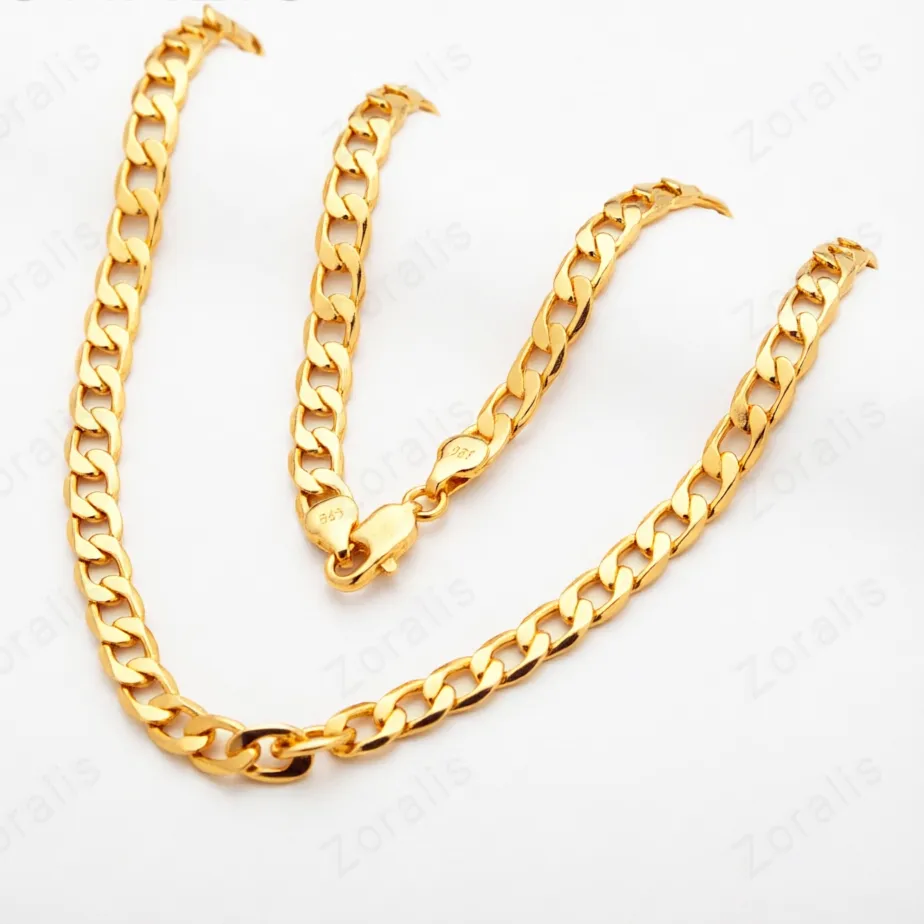 Authentic Fine 18K Gold Necklace Exquisite Noble Luxury Gorgeous Charm 6MM Men Solid Wedding Chain Women Jewelry