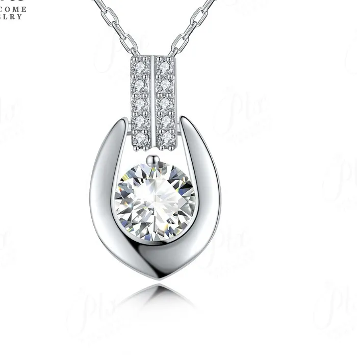 Authentic Moissanite Pendant 925 Sterling Silver Plated Gold ​Elegant Wedding Jewelry Pass Diamond Tester Aesthetic Neck Accessories Charm