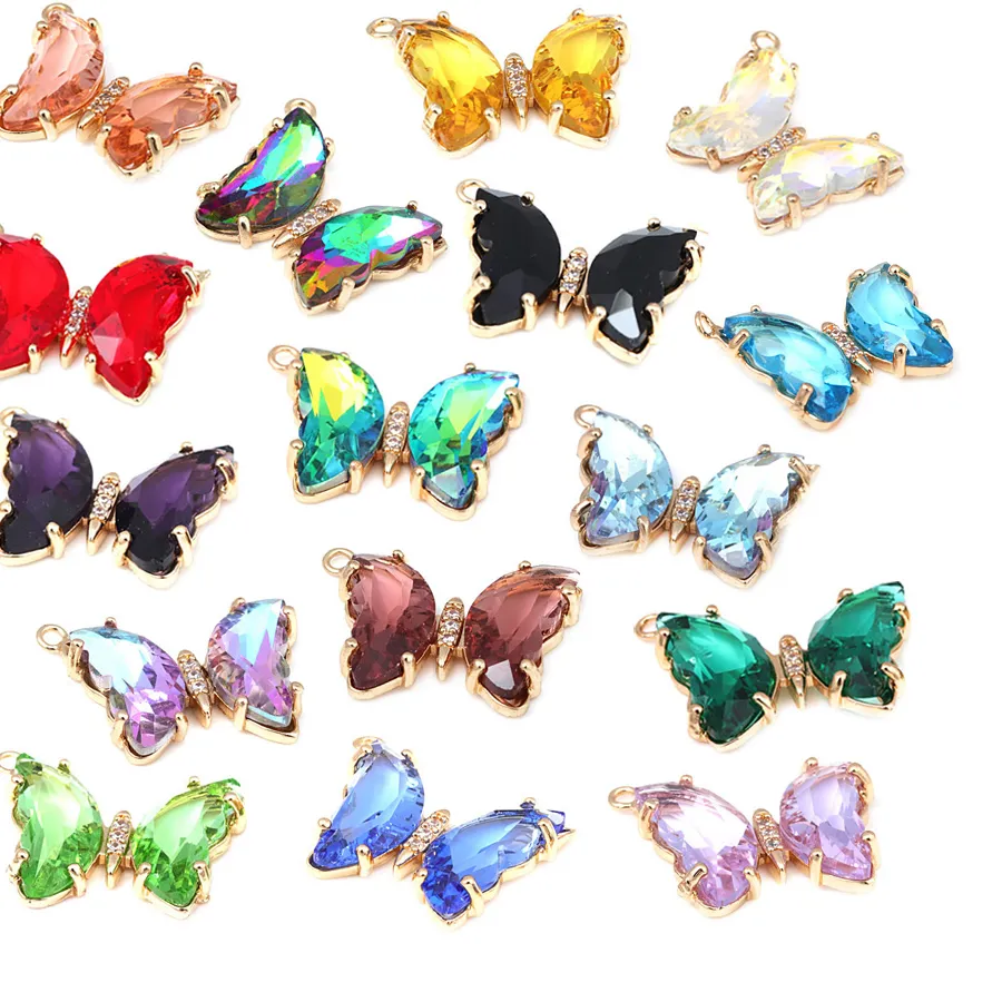 Authentic 6PCS 18K Gold Color Brass 1 Hole Butterfly Charms Pendants High Quality Jewelry Making Necklace Earrings Diy Accessories