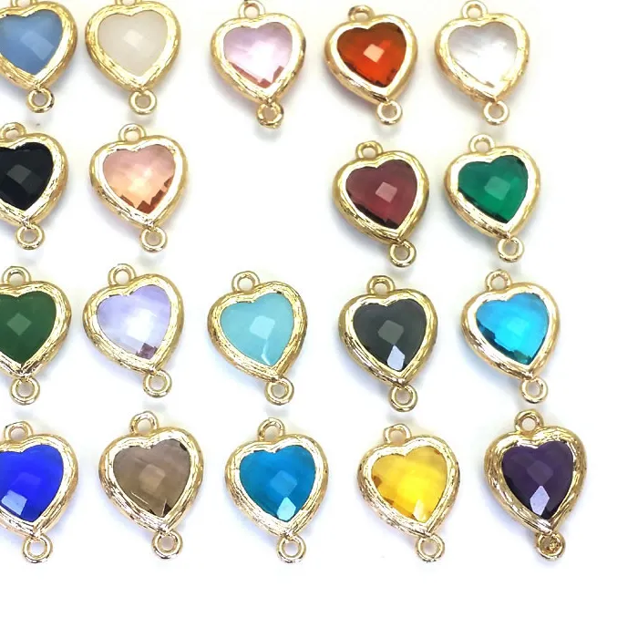 Authentic Radiant Heart Sacred Connectors in 18K Gold and Crystalline Glass