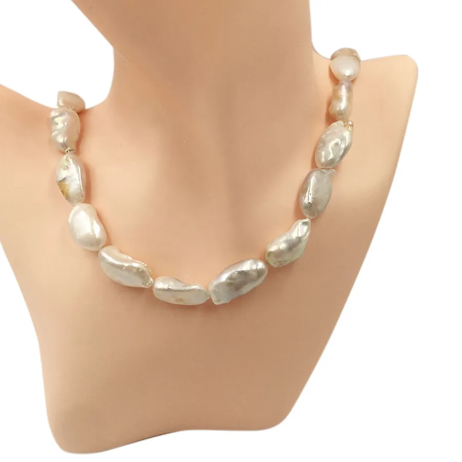 Authentic 16 Inch One Strand Freshwater Pearl Beads 16-29mm Baroque Shape High Luster AA+ Grade Loose Pearls for Jewelry Making