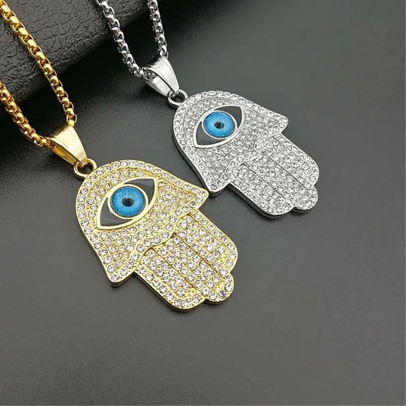 Authentic Eye of Protection: Hamsa Hand of Fatima Amulet Pendant