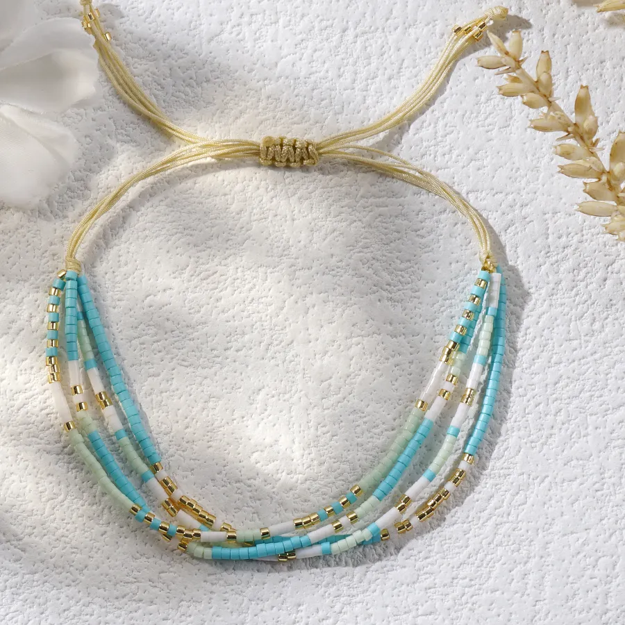 Authentic Go2boho Multi Color Dainty Four-Layer Series 2024 Trendy Handmade Jewelry Hawaii BOHO Fashion Beaded Bracelets Gifts for Her