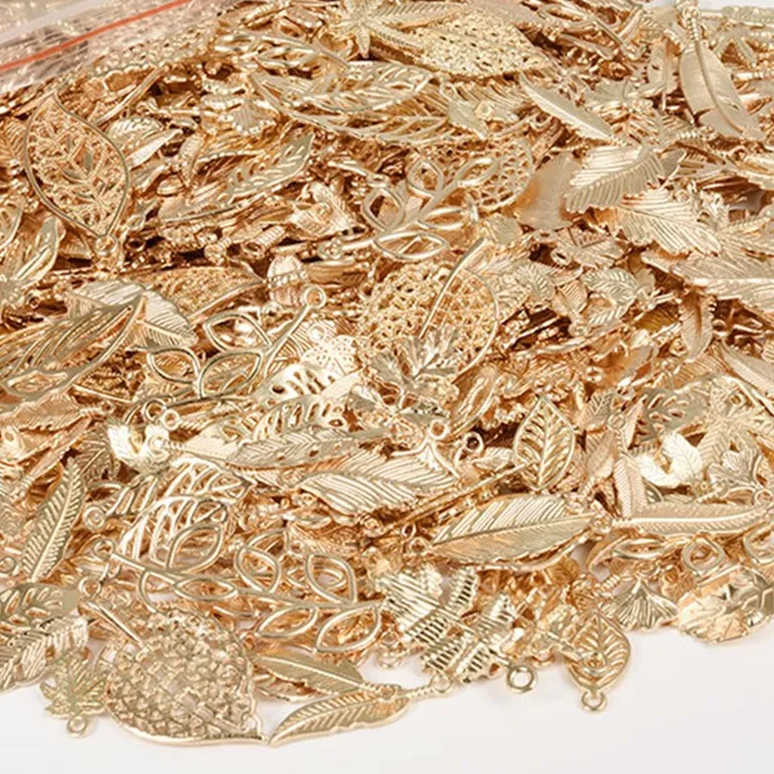 Authentic KC/Vintage Gold Color Filigree Leaf Pendant Charms For Jewelry Making Earrings Necklace Bracelets DIY Plant Accessories Findings
