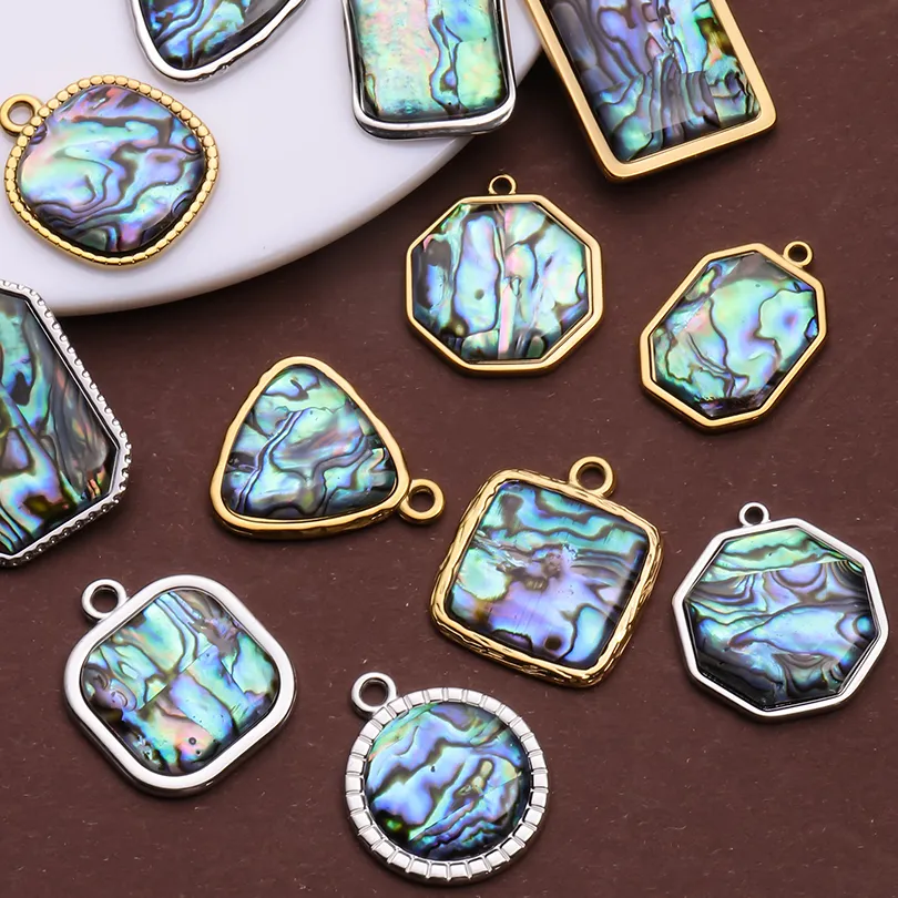 Authentic Tears of the Ocean Abalone Shell Gold-Plated Talismans Set of Three