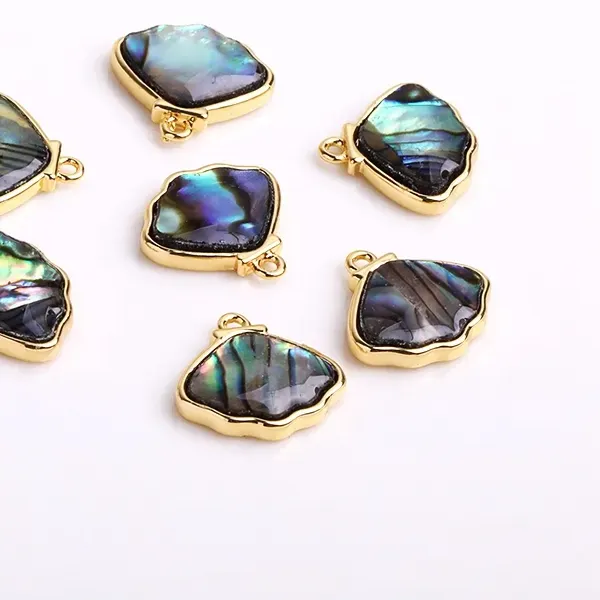 Authentic 14K Gold Plated Attractive Shell Pendants Earring Making Supplies,12.5mm*12mm Smooth Shell Charms For DIY Craft Components