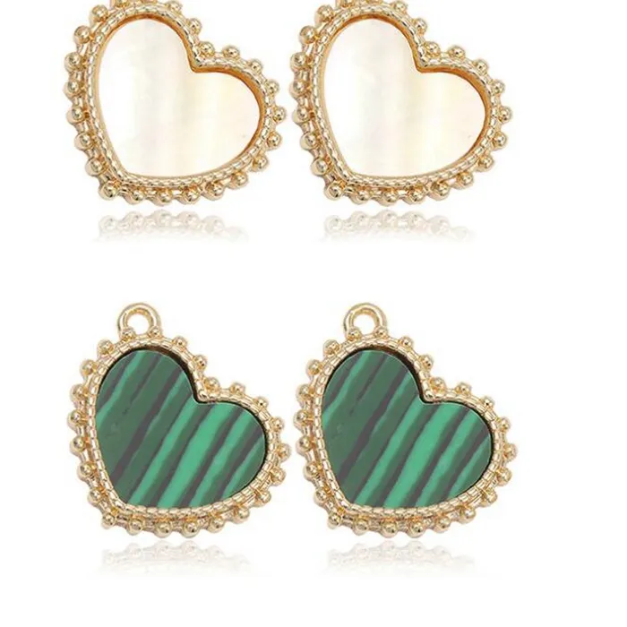 Authentic Handmade DIY Making Earring Charms and Pendants Gold Plated Shell Heart Charms Make Necklace Bracelets