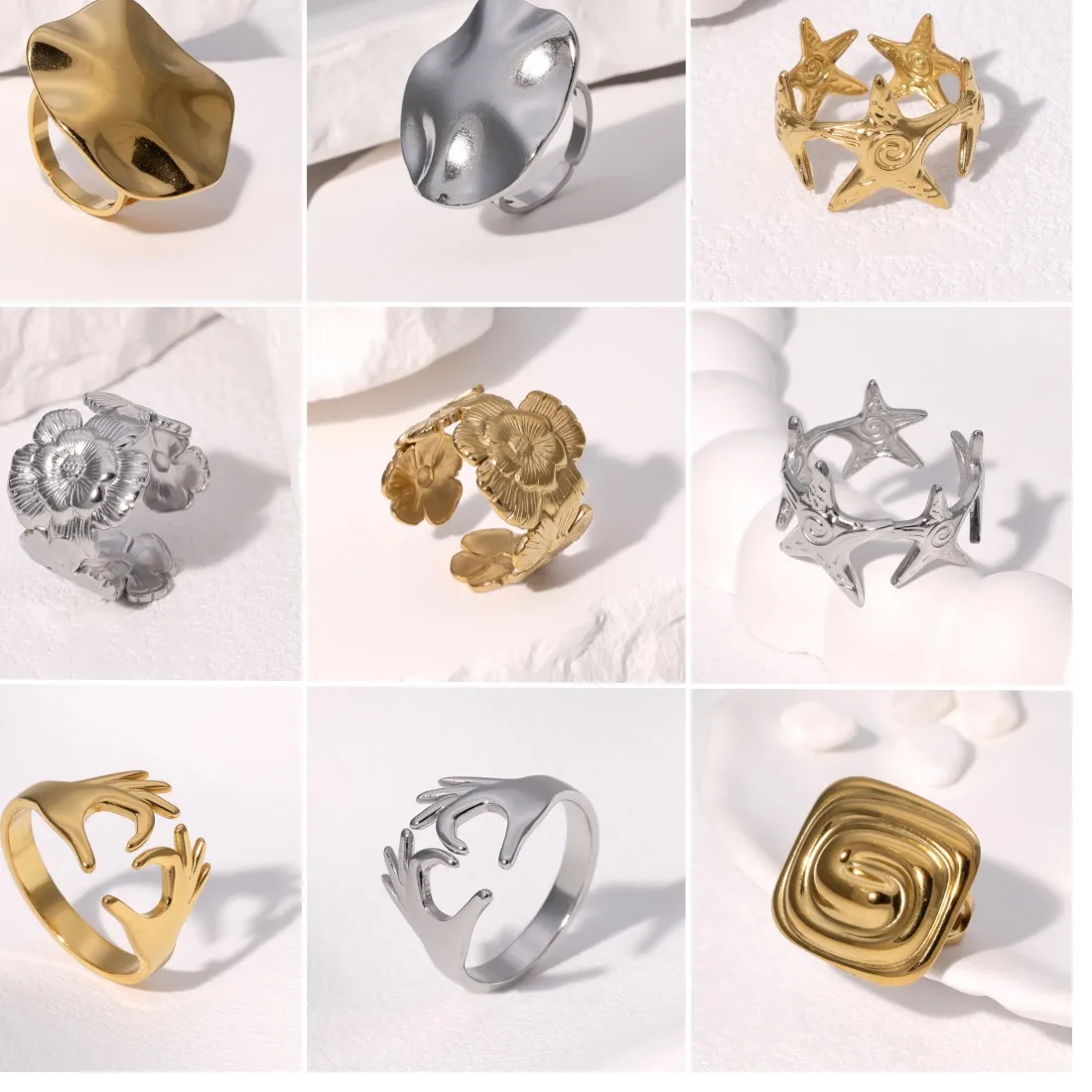 Authentic Solar Radiance: 18K Gold Plated Sun Motif Ring