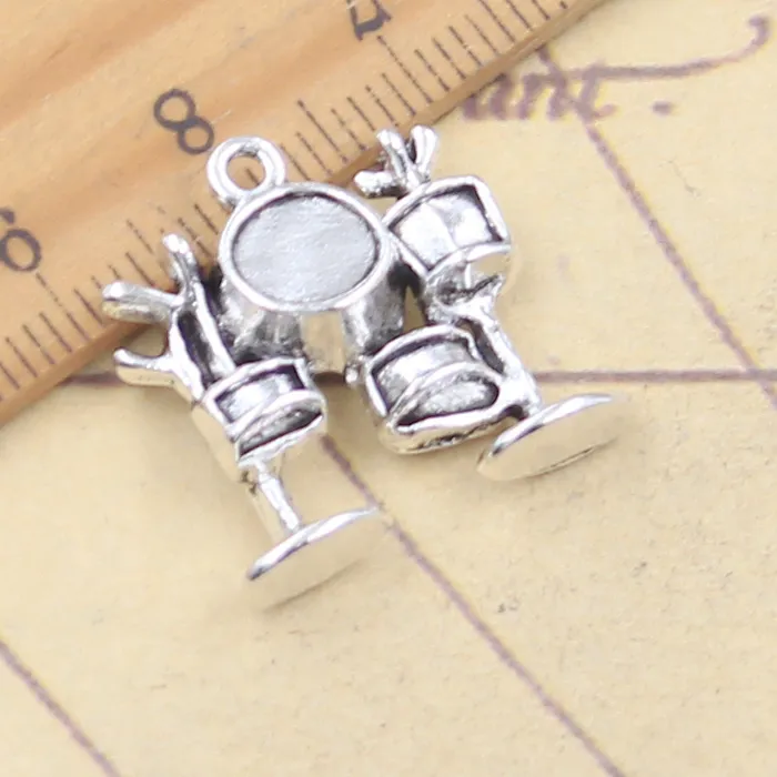 Authentic 10pcs Charms Musical Instruments  Drum Kit 20x21mm Tibetan Silver Color Pendants Antique Jewelry Making DIY Handmade Craft