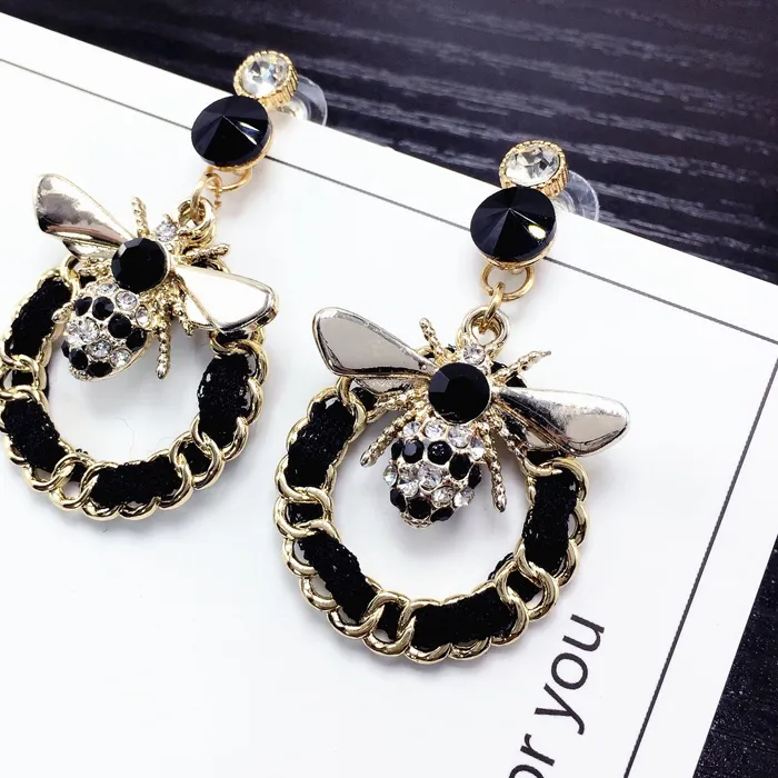 Authentic Bee Pearls Long Brand Designer Luxury Jewelry Pendientes Statement Earrings For Women Mujer Brincos