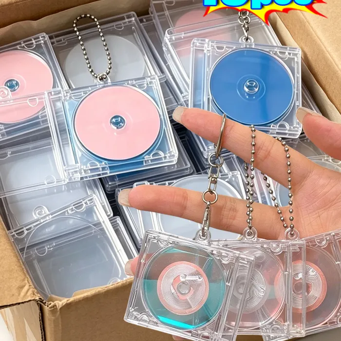 Authentic 1-10pcs Laser Mini Album CD Keychain with NFC Function CD Disc Box Keychain Peripheral Commemorative Album DIY Backpack Pendant