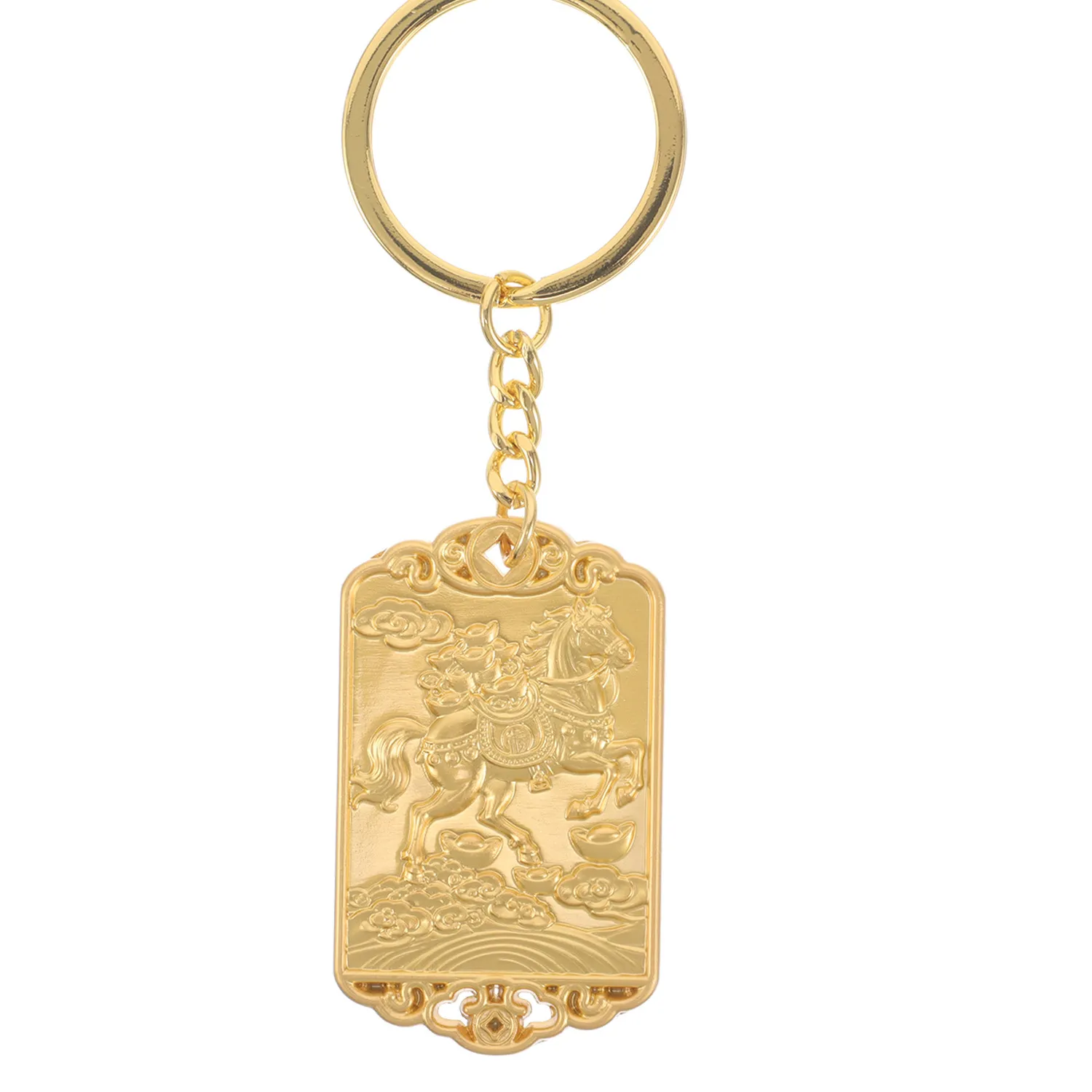 Authentic Gold Horse Keyring Pendant Year of The Horse Keychain 2026 New Year Good Luck Feng Shui Purse Bag Charm Zodiac Sign Keychain