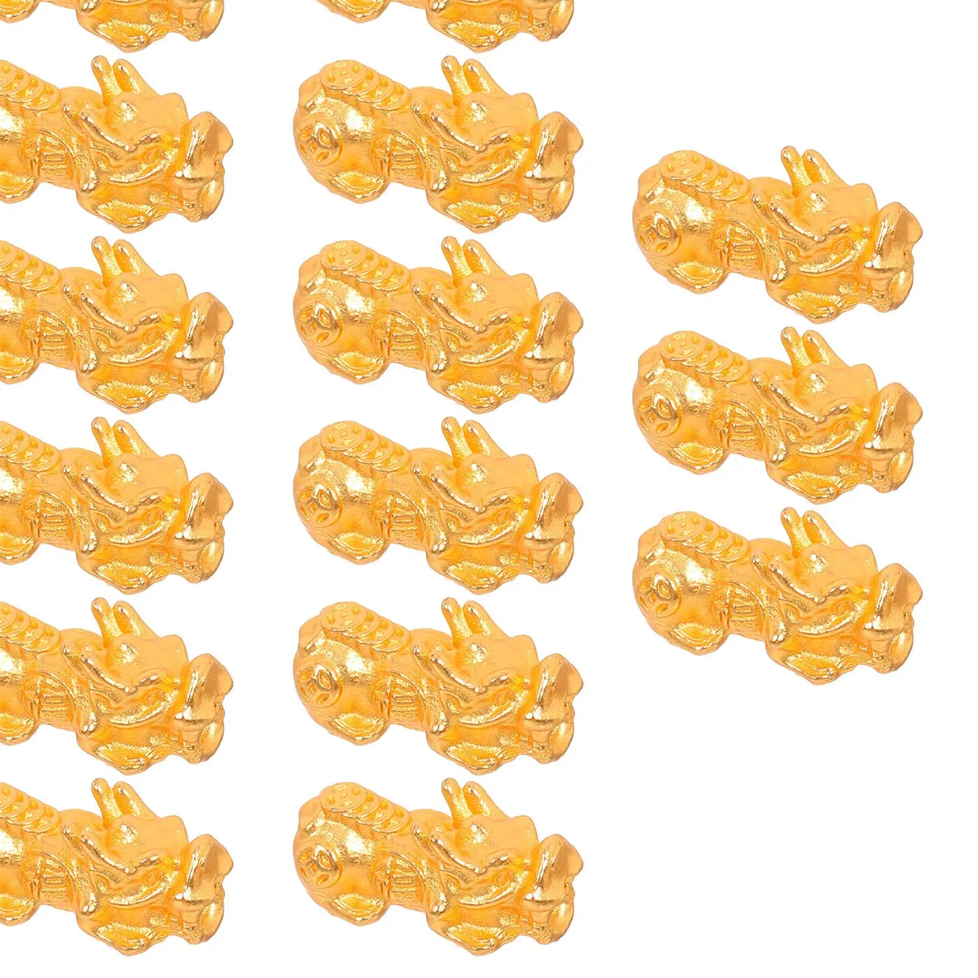 Authentic 15Pcs Pixiu Spacer Beads Gold Plated Large Hole Metal Beads for Bracelet Necklace Jewelry Making Feng Shui Lucky Charms