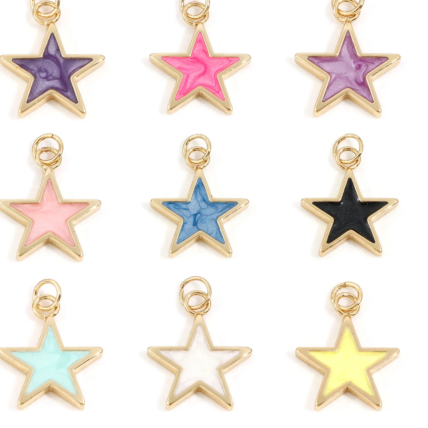 Authentic Celestial Guardians: 18K Gold Plated Pentagram Charms of Protection