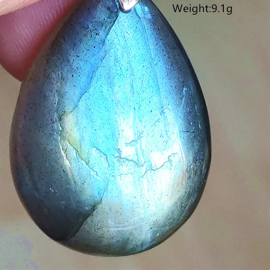 Authentic Amulet of the Northern Aurora Water Drop Labradorite Pendant