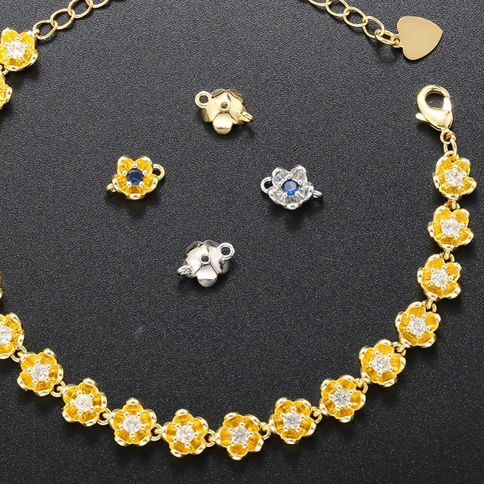 Authentic ZHUKOU high quality flowers women bracelets Brass gold plated Cubic zirconia adjustable Ladies bracelets Jewelry wholesale VL389
