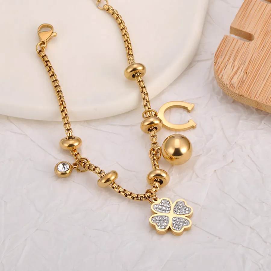 Authentic BOBOTUU Women's Rhinestone Flower Heart Bracelet Stainless Steel Gold Plated Cubic Zirconia Holiday Jewelry Waterproof BB25010