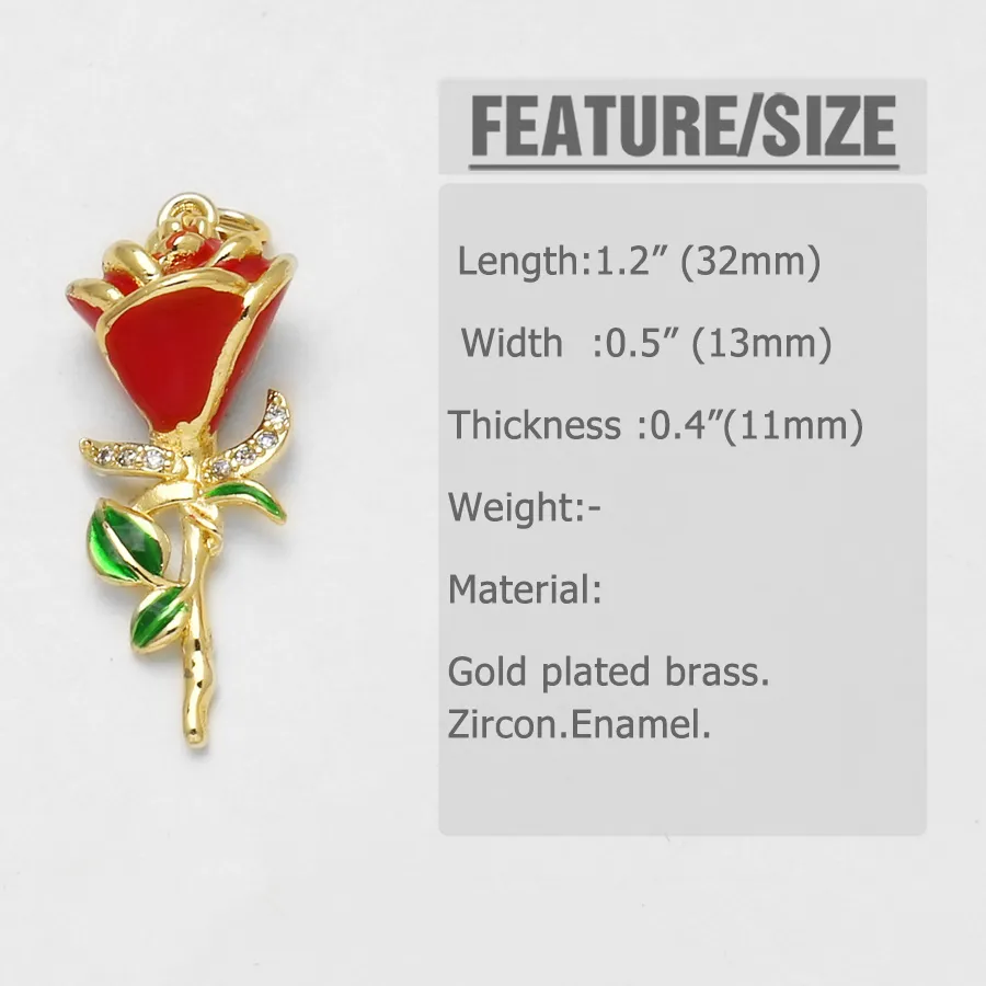 Authentic OCESRIO White Crystal enamel Big Rose Pendant for Necklace Gold Plated Flower Purse Charm Jewelry Making Supplies pdtb216