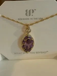 Authentic Bomb Party  February 2025 Always And Forever Amethyst Gold plated NK88829