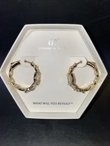 Authentic Bomb Party April 2025 Gold Plated Hoops Pure Speechless ER40764
