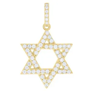 Authentic Celestial Shield: The Radiant Star of David Moissanite Amulet