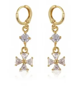 Authentic Golden Petals of Serendipity: Four-Leaf Clover Earrings