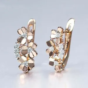 Authentic Golden Petals of Divine Harmony: Enchanted Yellow Gold Plated Hoop Earrings