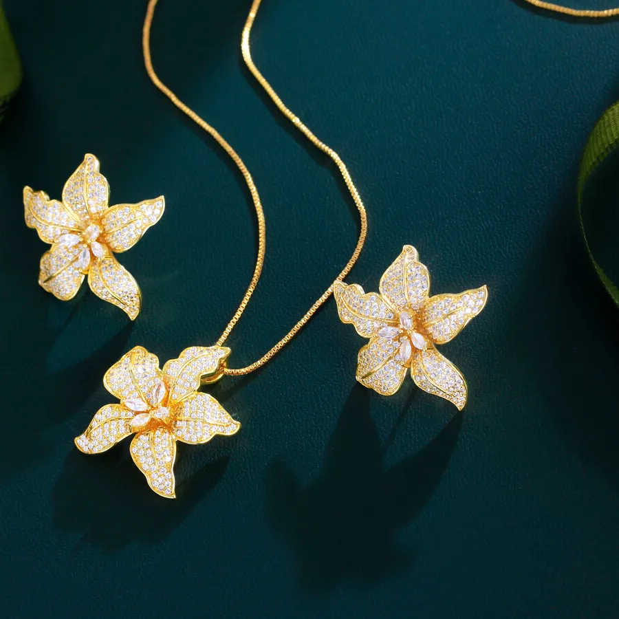 Authentic Celestial Blossom Solstice Suite: Radiant Silver-Plated Floral Talisman Set