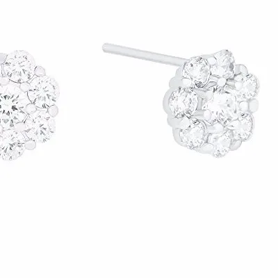 Authentic Orrous 18k Gold Plated Cubic Zirconia Flower Stud Earrings