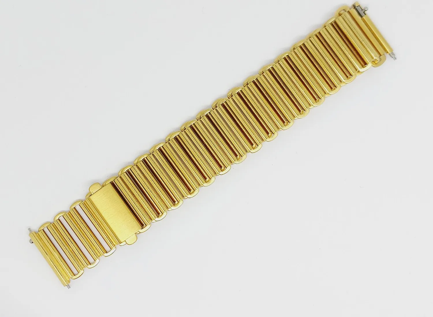 Authentic New 20mm Gold Plated Bamboo Military Bonklip Style Watch Strap Bracelet
