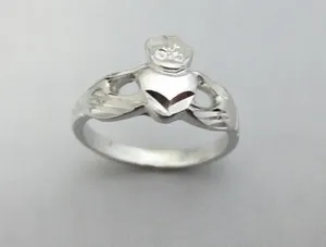 Authentic The Eternal Bond: 14kt White Gold Plated Celtic Claddagh Ring