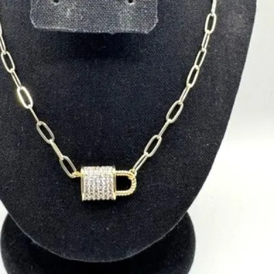 Authentic Unlock the Secrets of Love and Protection with this Enchanted Padlock Necklace