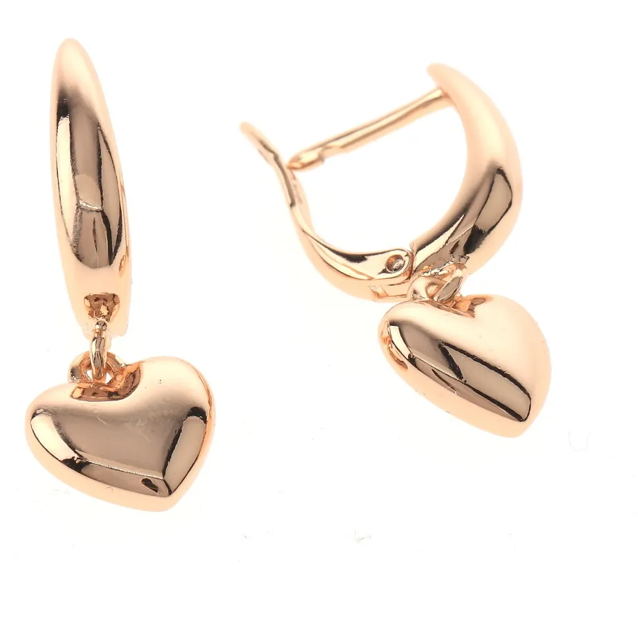 Authentic Gold Tone Gold Plated Metal English Lock Drop Earrings XPE2723-GLD