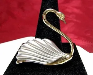 Authentic 925 STERLING SILVER CARLA & GOLD PLATED DOVE PIN BROOCH