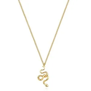Authentic Gold Pendant Necklace for Women 14K Gold Plated Snake Bee Hummingbird Dove - 04