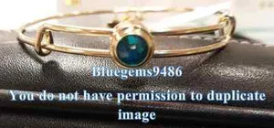 Authentic Alex and Ani Sacred Studs Blue Zircon Harmony Bangle Gold Plated - Rare