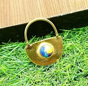 Authentic Special Mosiac Jasper Gemstone 1Pcs Pendants Gold Plated Lock Style Gift Jewelry