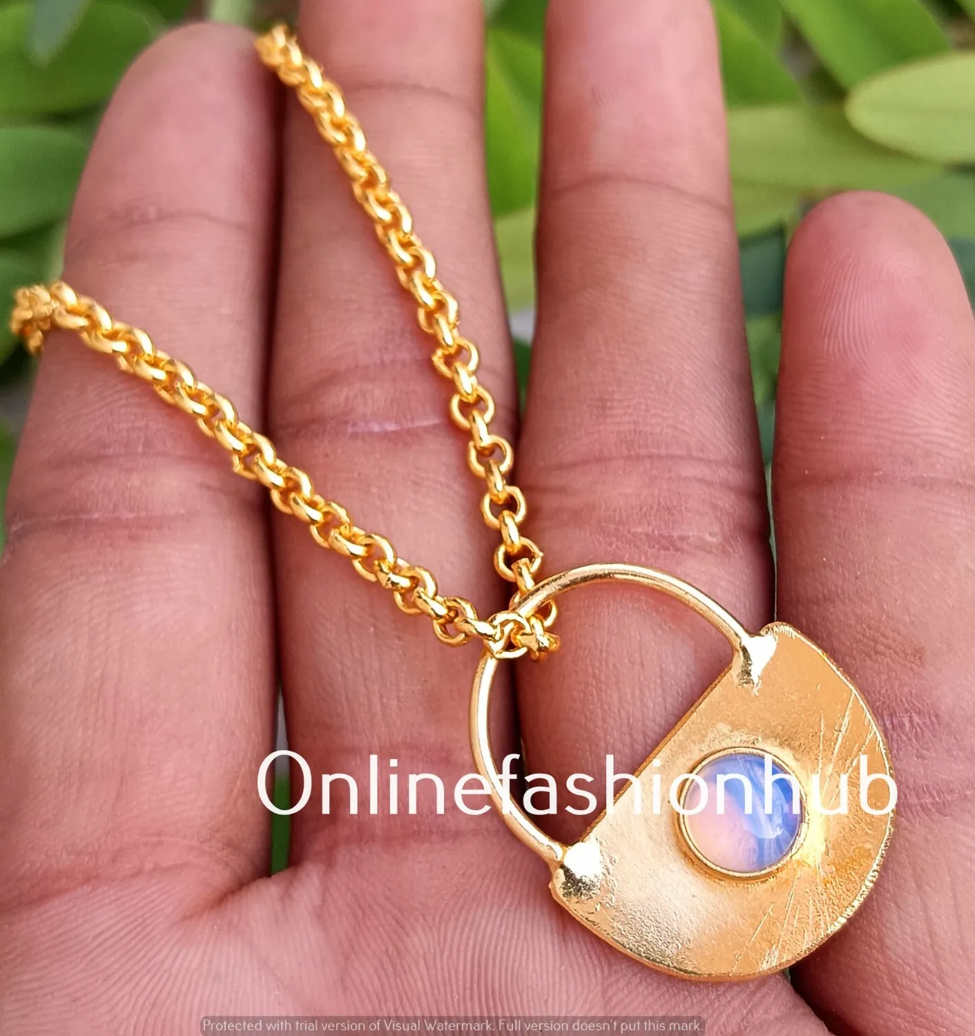 Authentic The Luminescent Sanctuary Opalite and Gold Pendant
