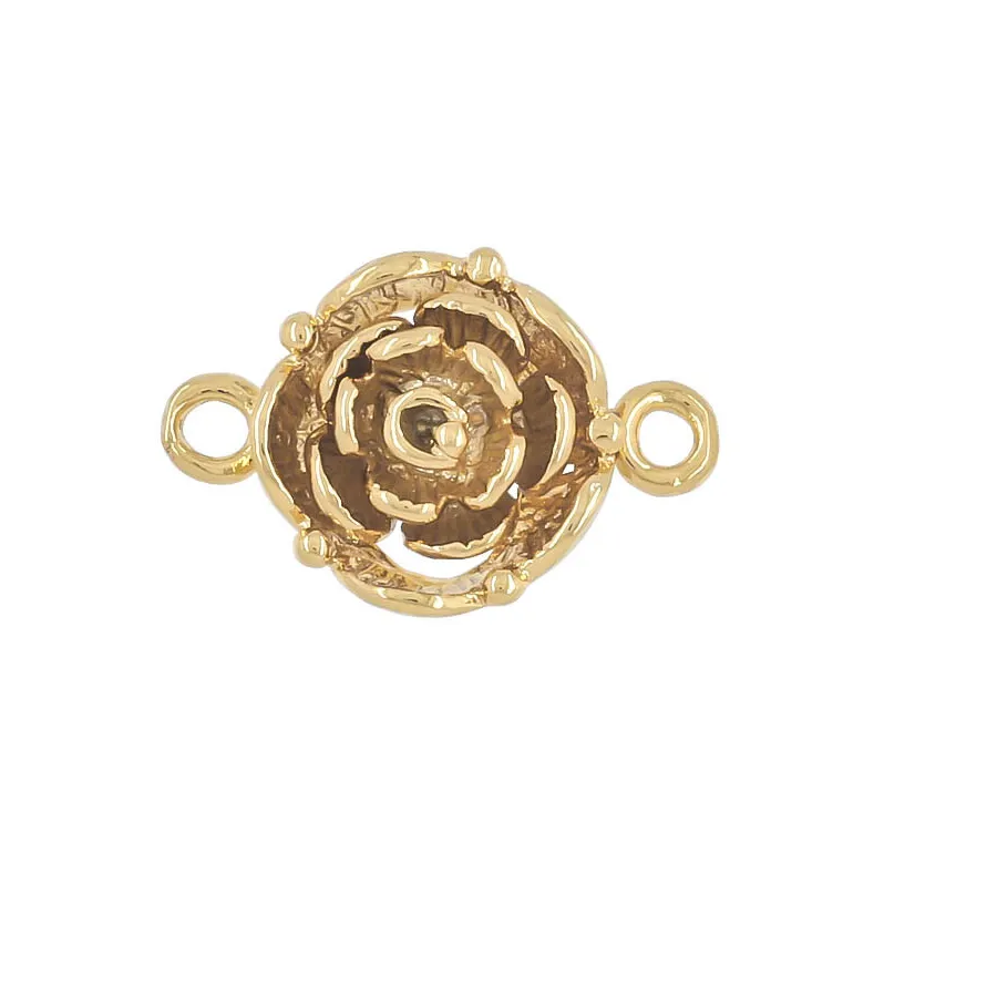 Authentic Gold Plated Sterling Silver Flower Tab Lock Toggle Clasp 12mm #97244