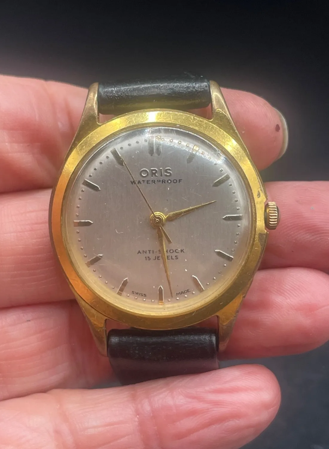 Authentic The Chronos Weaver: Vintage Oris 15-Jewel Gold-Plated Mechanical Timepiece